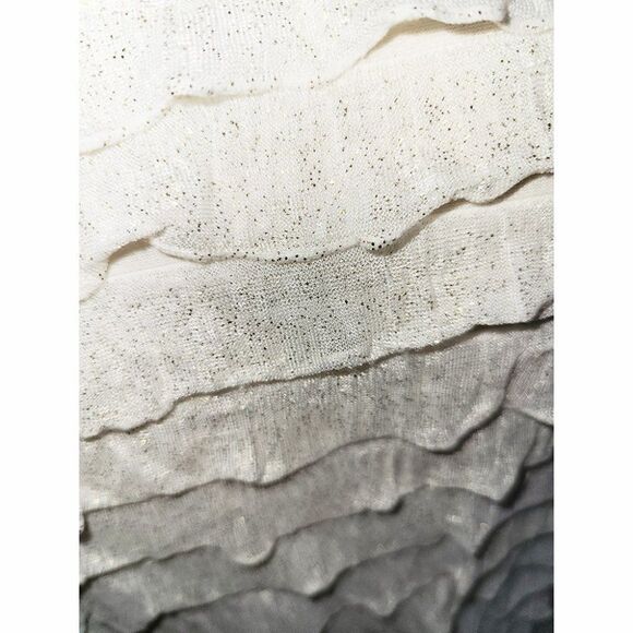 Free People cream gold sparkles ruffle tiers spaghetti strap dress - Picture 5 of 7